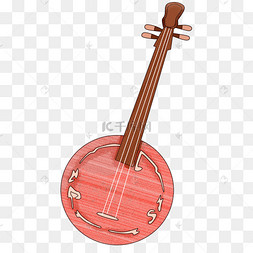 音乐古典乐器阮弦乐器线稿音乐器材卡通阮琴剪贴画乐器中阮没有搜到合