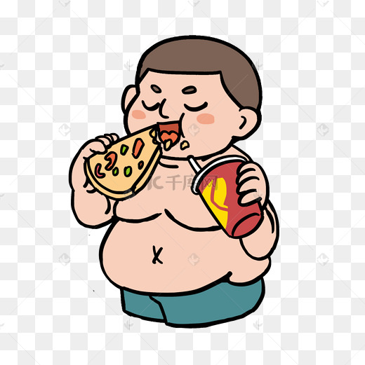 卡通人物大肚腩贪吃的胖子图片