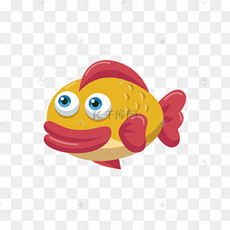 卡通香肠嘴的鱼矢量素材