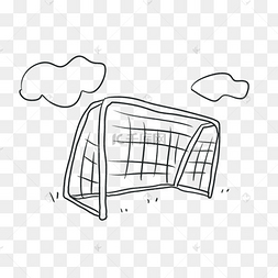 足球球网矢量手绘足球比赛元素