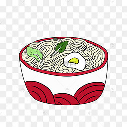 卡通青菜面条插画