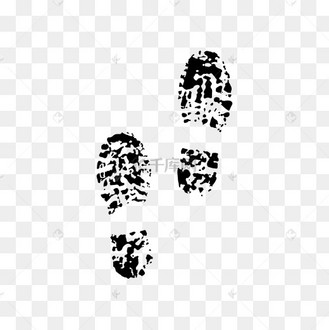 仿真黑白脚印矢量图