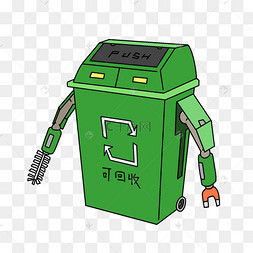 环保垃圾分类卡通可回收机器人垃