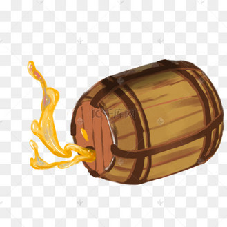 卡通手绘啤酒节啤酒桶
