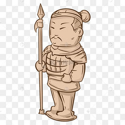 古代卡通兵马俑免抠素材