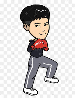 帅气的拳击小子q版人像