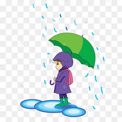 下雨学生