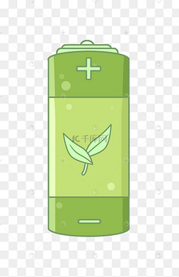 绿色的环保电池插画