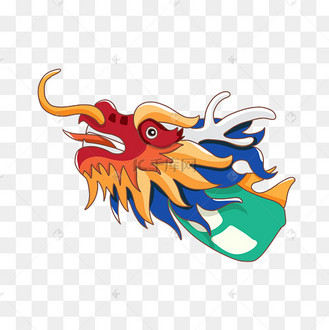 手绘中国风主题龙头插画