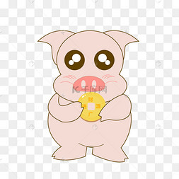 手抱金币的猪宝宝