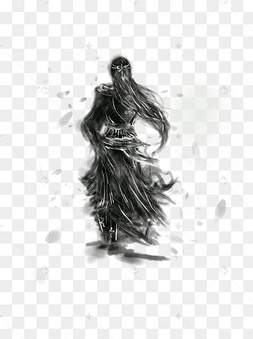 人物背影水墨