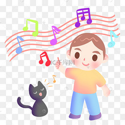 五线谱音乐的插画