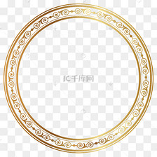 烫金中式花纹复古圆环