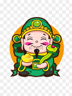 新年卡通q版福禄寿喜之禄神矢量17