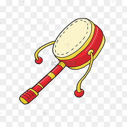 拨浪鼓儿童玩具插画