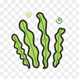 缠绕矢量绿色海草
