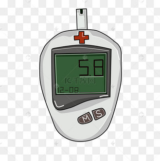 卡通白色红十字血糖仪