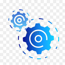 蓝色渐变齿轮装饰
