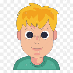 卡通手绘大眼睛男孩头像png素材