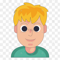 卡通手绘大眼睛男孩头像png素材