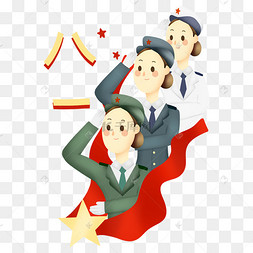 八一建军节女兵敬礼