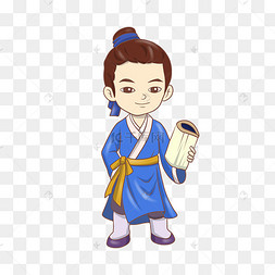 教育看书小人人物扁平风格学习知识的小人古代学习小人奋斗努力励志