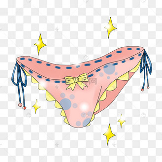 卡通手绘厚涂夏日小清新可爱小内裤胖次素材png