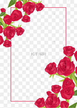 红色玫瑰花边框图片-红色玫瑰花边框图片素材免费下载-千库网