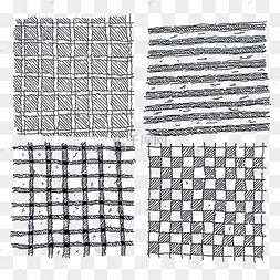 黑白手绘格子纹理