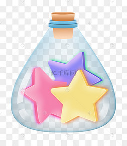 情人节许愿瓶插画