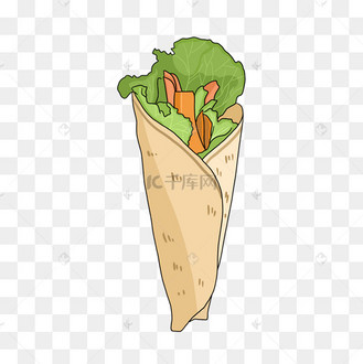 黄色卡通美味卷饼