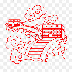 建党剪纸红
