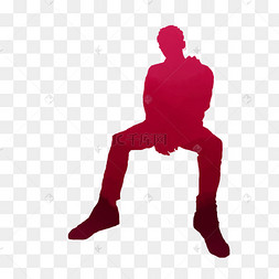 坐着的人物剪影