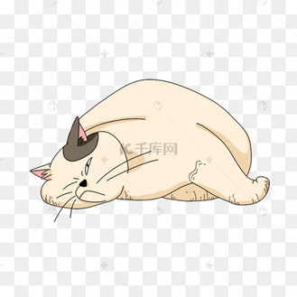 卡通趴着睡觉猫咪