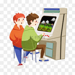 孩子玩游戏卡通