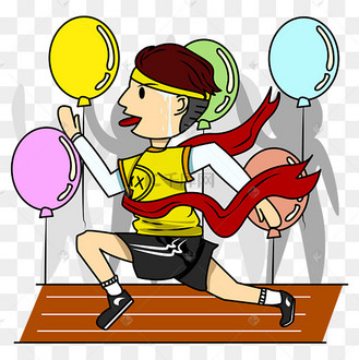 矢量卡通手绘秋季运动会赛跑