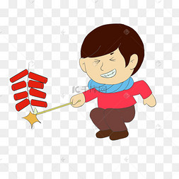 新年卡通手绘点鞭炮