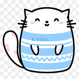 可爱动物卡通白色小猫咪