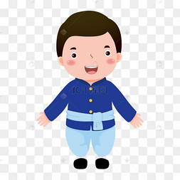 手绘可爱古装服装卡通人物