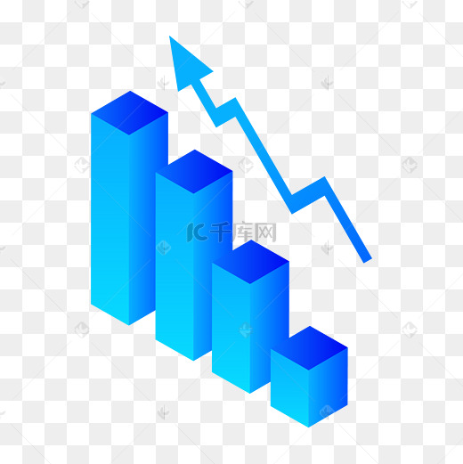 ppt立体矩形数据增长图图片