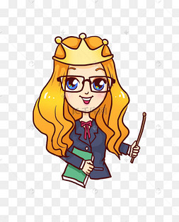 教师节q版卡通可爱教书女老师手17