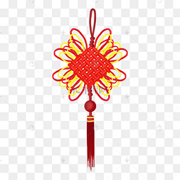 中国结红色绳结插画