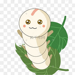 结茧飞蛾蚕蛾绿色桑叶上的蚕虫蚕结茧蚕茧壳蚕蛹古代人物养蚕人热门