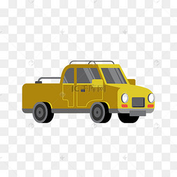 矢量黄色的皮卡车