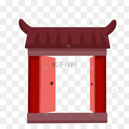 红色敞开的门