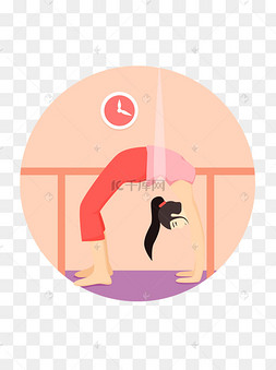 身运动女性室内下腰瑜伽