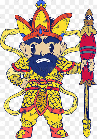 卡通四大金刚多闻天王佛像