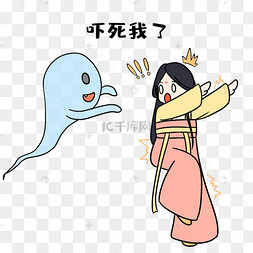 女孩吓死我啦表情包