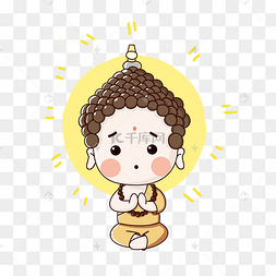 可爱卡通矢量佛像created with snap商用佛系简笔淡定哥手绘表情包