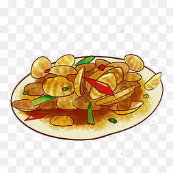 png美食海鲜汤下载 png爆炒花甲下载 png下载psd海鲜花甲手绘插画下载
